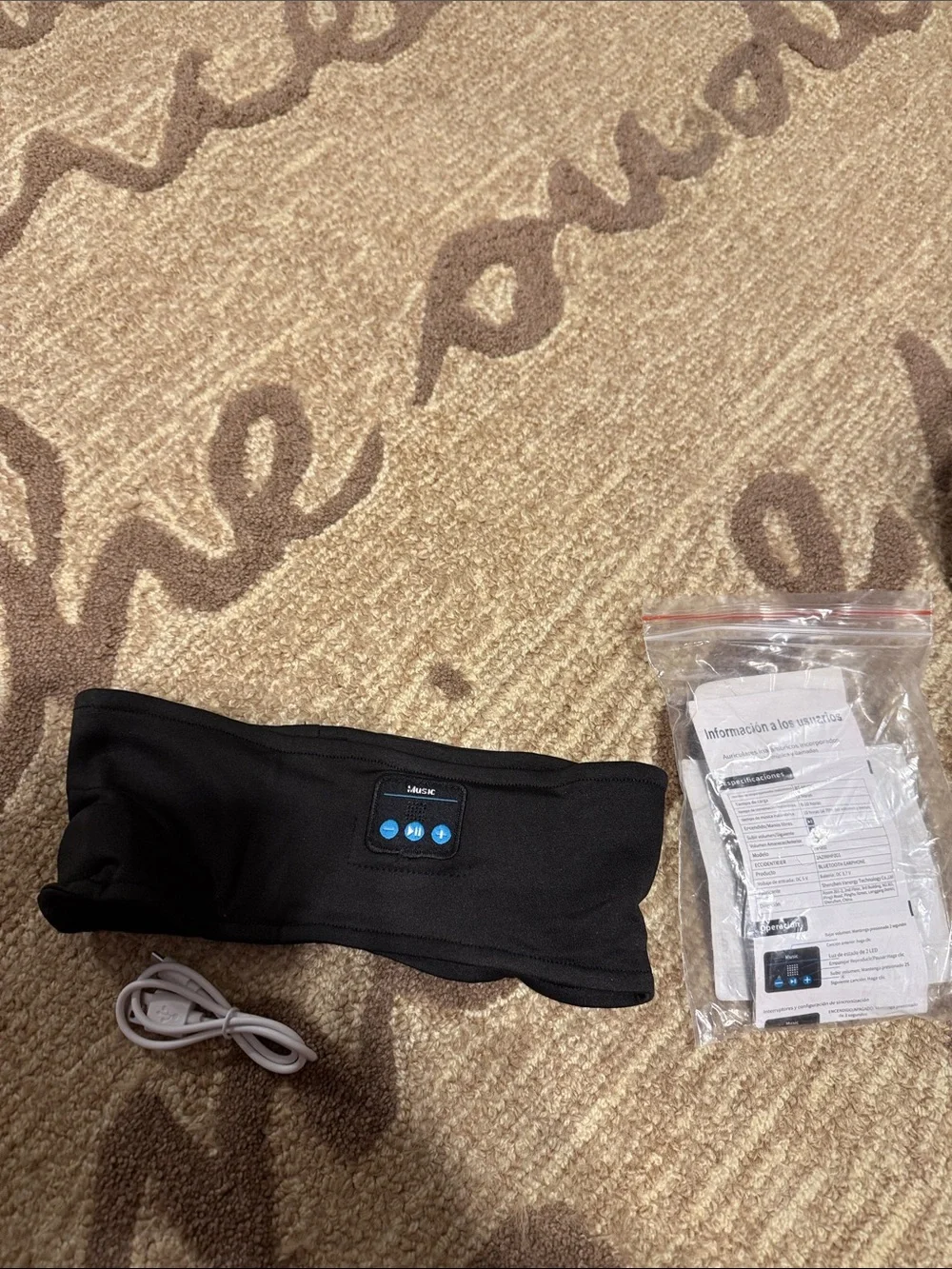 Black Wireless Head band with Controls
